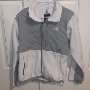 White and gray north face jacket size medium